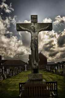 Jesus on the Cross in Cemetery