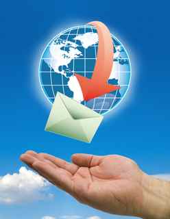 e-mail Hands Mail Delivery Clouds